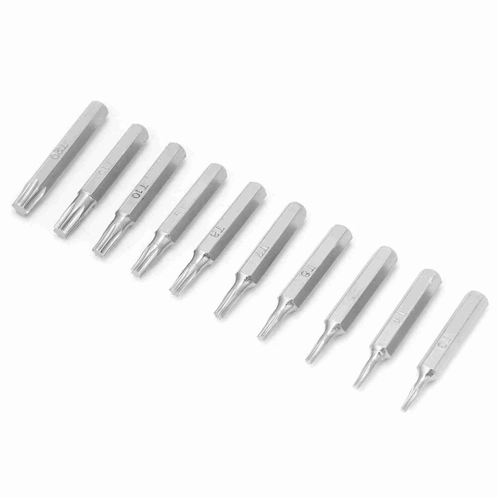 High-Quality Star Screwdriver Bits 10Pcs 4Mm Shank T3-T20 For Repair Tasks 7891363348761