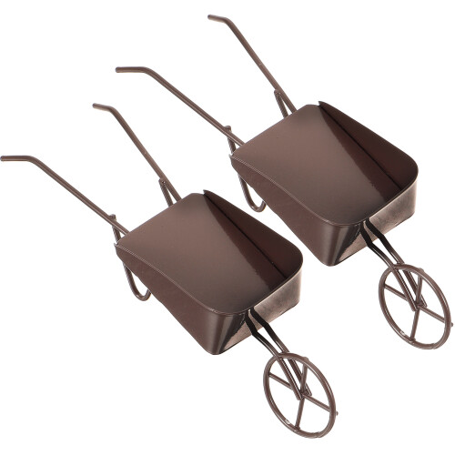 4 Mini Spadkärror Metall, Vintage Stil, För Dockskåp 1