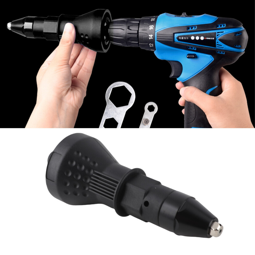 Electric Rivet Gun Adapter Kit 2.4~4.8Mm For Drills Black 5071363349124