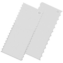 2St Cake Smoother Rostfritt Kakdekorationsverktyg Silver