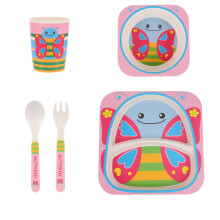 5Pcs Barn Matset Tallrik Mugg Sked Kit För Barn