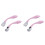 2Satser Kids Training Tableware Baby Spoons Forks Rostfritt Rosa 3