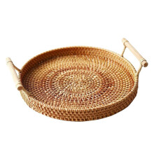 1 St Rattanvoven Praktisk Picknickrattanbricka Utomhusförvaring