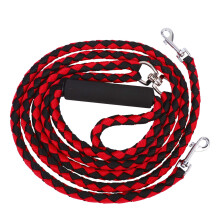 1 Styck Hundkoppel Vävt Rep Dubbelhake Handflätat 145x15x3cm Svart+
