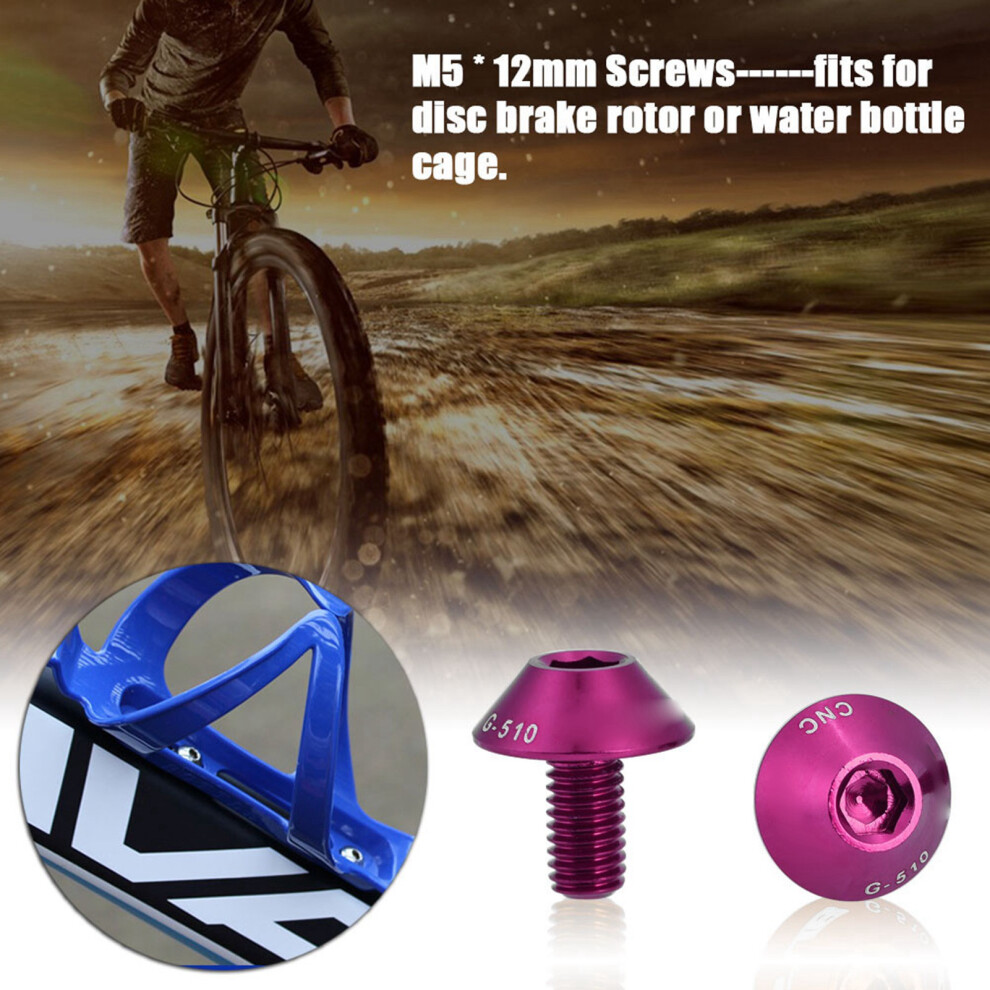 Gub G-510 M5*12Mm Purple Bolts For Bicycle Water Bottle Cage - 2Pcs 7891363352898