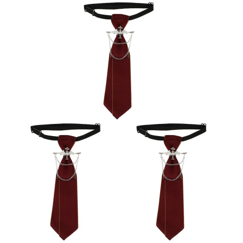 3St Klassisk Polyester Slips Pre-Tie Halsduk För Kvinnor 1