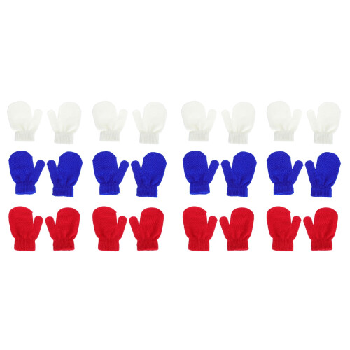12 Par Barns Vinterhandskar Stickade Komfortabla 2