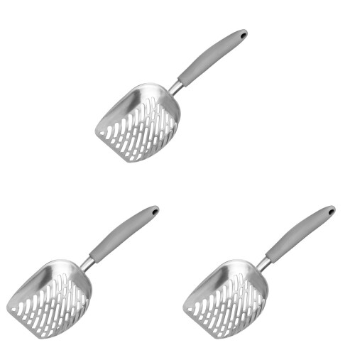 3St Husdjurssandsskopa Grå Metall Effektiv För Sandtyper 1