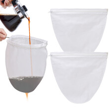 Sac filtrant à mailles fines de qualité alimentaire avec poignée en acier pour boissons, lait de noix, café et jus. Solution de filtration
