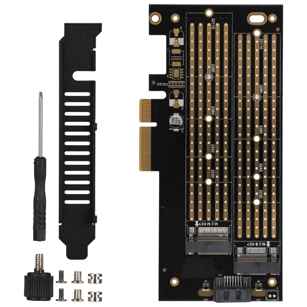 Pcie To M.2 Sata/Nvme Dual Disk Expansion Card 2230-22110 Size 9401363353856