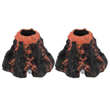 2St Vulkanen Aquarium Ornamenten Kleurige Hars Creaties