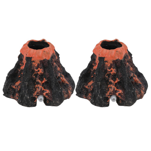2St Vulkanen Aquarium Ornamenten Kleurige Hars Creaties