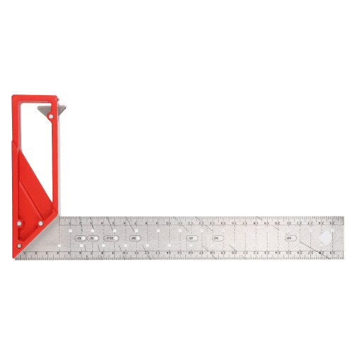 30 cm Edelstahl 45/90 Winkel-Lineal Silber 2