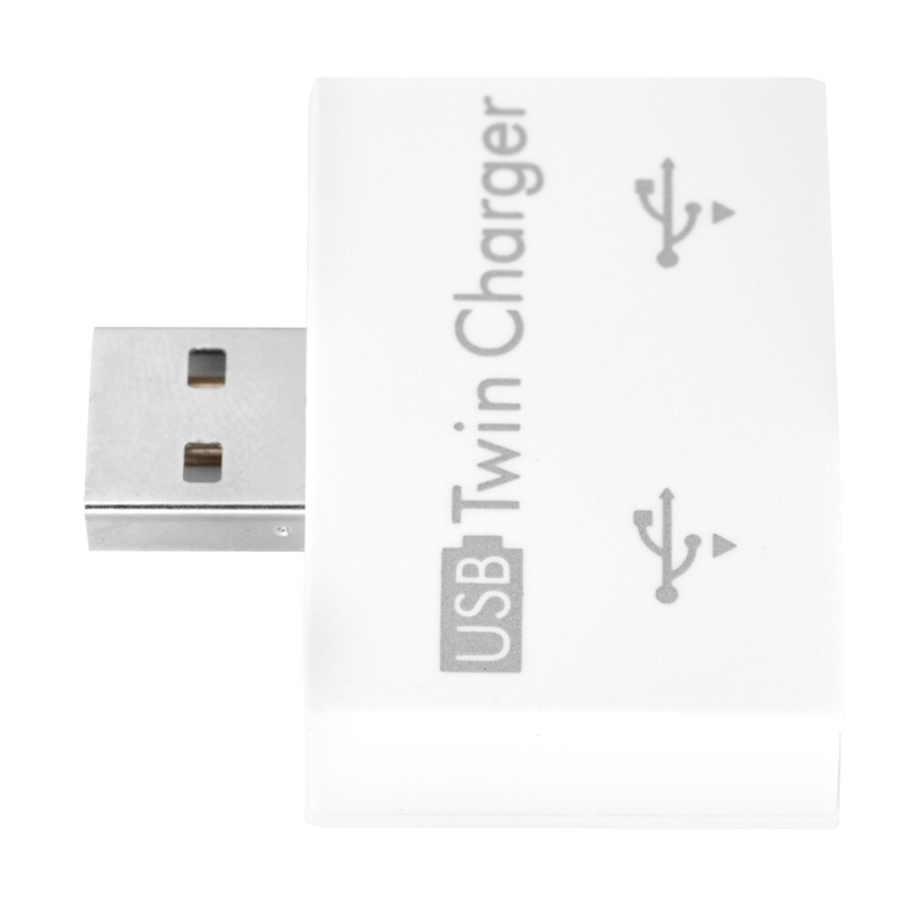 Usb2.0 Male To 2ÂPort Twin Charger Splitter Adapter Compact & Durable White 8711363353062