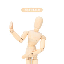 8 Inch Wooden Art Mannequin Flexible Limb Model for Drawing and Decoration