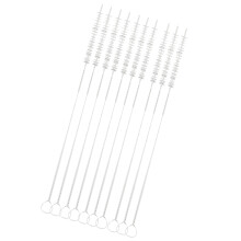 10Pcs Rostfritt Halm Borste För Babyflaska Rengöring (Vit)