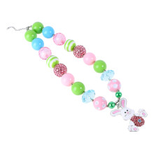 2St Barnhalsband Kaninberlock Bubbelfärgade Pärlor, Justerbart