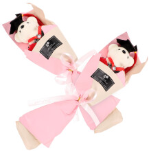 8St Plush Björnbukett Rosa Examensdekoration Festfavorit