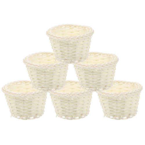 6Pcs Miniatyr Grönsakskorg Mini Kök Picknickkorg Fruktskål