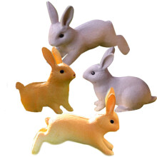 4St Resin Kaninfigurer Miniatyr Trädgårdskanin Blomkruka