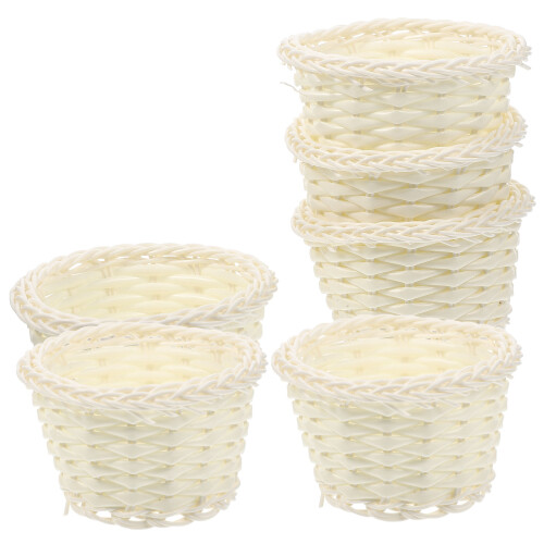 6Pcs Miniatyr Grönsakskorg Mini Kök Picknickkorg Fruktskål 2