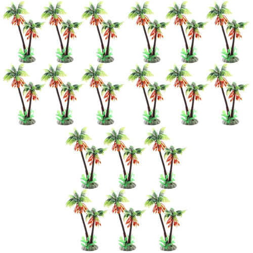 18Pcs Realistic Plastic Plants Artificial Coconut Palm Fish Tank Decor 2