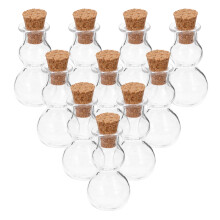 10St Glasflaskor Med Korkproppar Diy Miniatyrglasflaskor