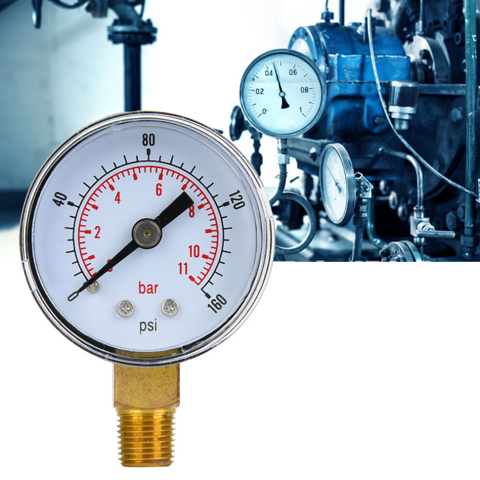 Durable Mechanical Pressure Gauge 0-160Psi 0-11Bar 1/8In Bspt 9451363358672