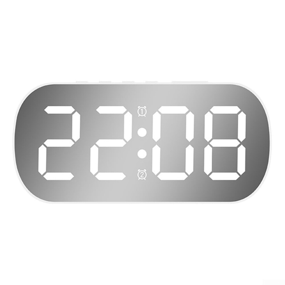 Modern Digital Alarm Clock With Temperature Display And Adjustable Brightness For Desktop Use (WWhite)
