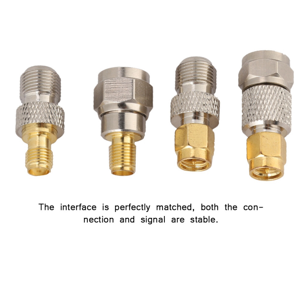 4Pcs Brass F To Sma Radio Connector Adapters, 50Î©, Compact Size 7901363359497