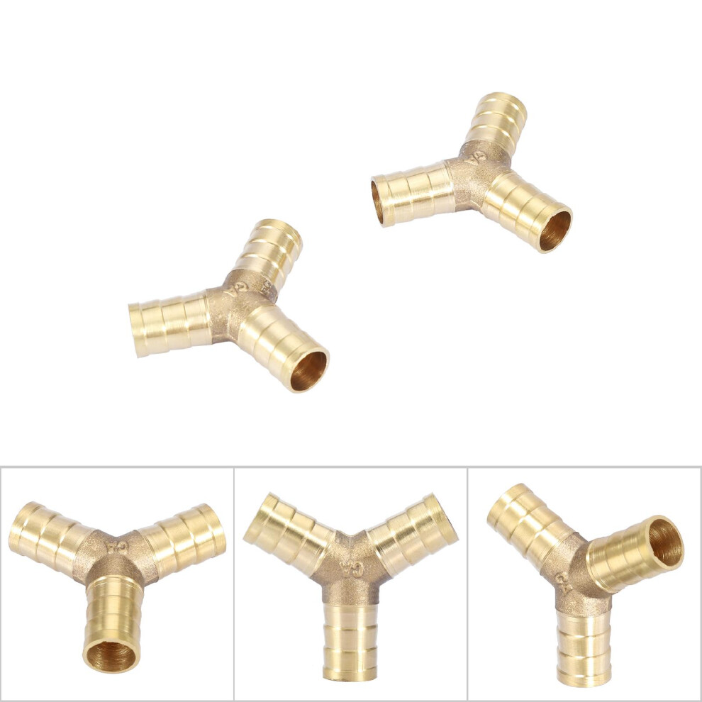 Brass 12Mm 3-Way Hose Joiner Fitting For Water Air & Gas Pack Of 2 4611363360593