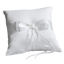Ring Pillow PearlEmbellished Cushion Satin Ring Holder 15x15 Cm 60 G Wedding Ceremony Accessory