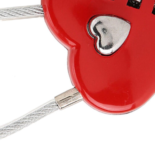Heart Shape 3-Digit Code Lock for Luggage & Backpack - Red 2