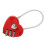 Heart Shape 3-Digit Code Lock for Luggage & Backpack - Red 12
