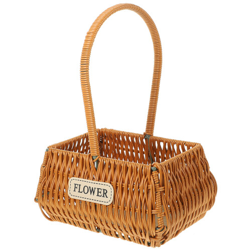 Handvävd Blomkorg Handtag För Picknick och Bröllop