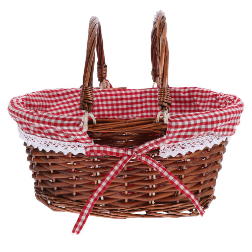 Picknickkorg Handgjord Handtag För Utebruk