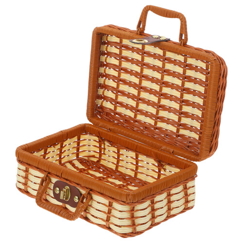 3St Picknickkorgar Fack För Småsaker, Simulerad Rattan 2