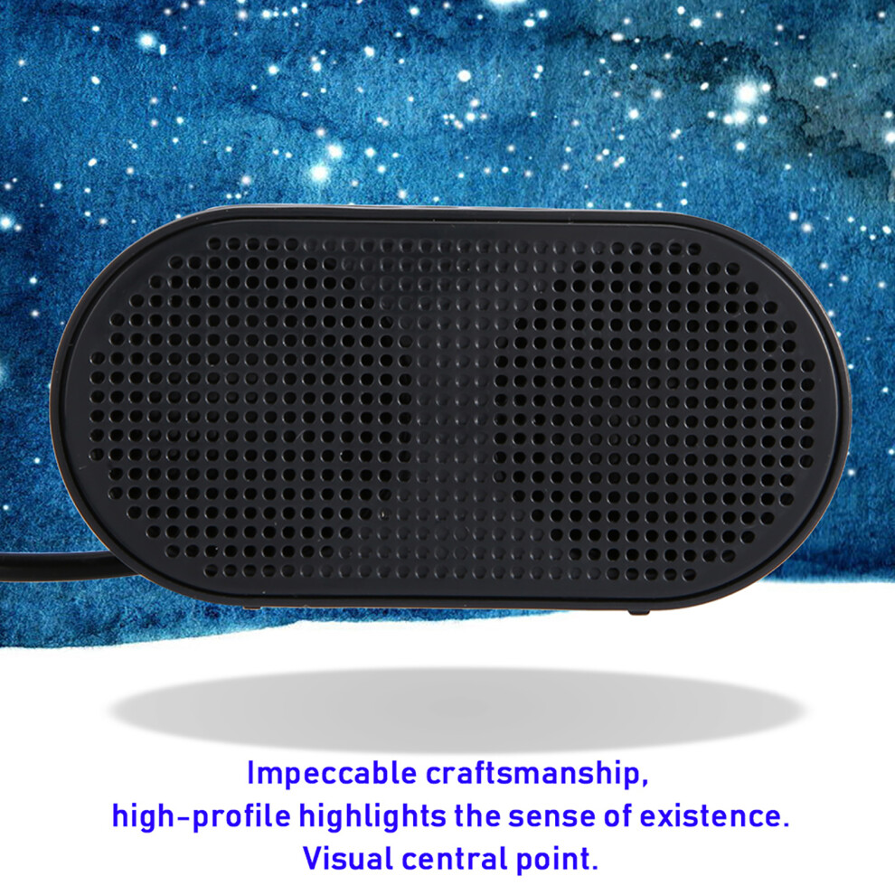 Portable Mini Usb Dual Horn Computer Speaker With Sound Card- Black 4611363363914
