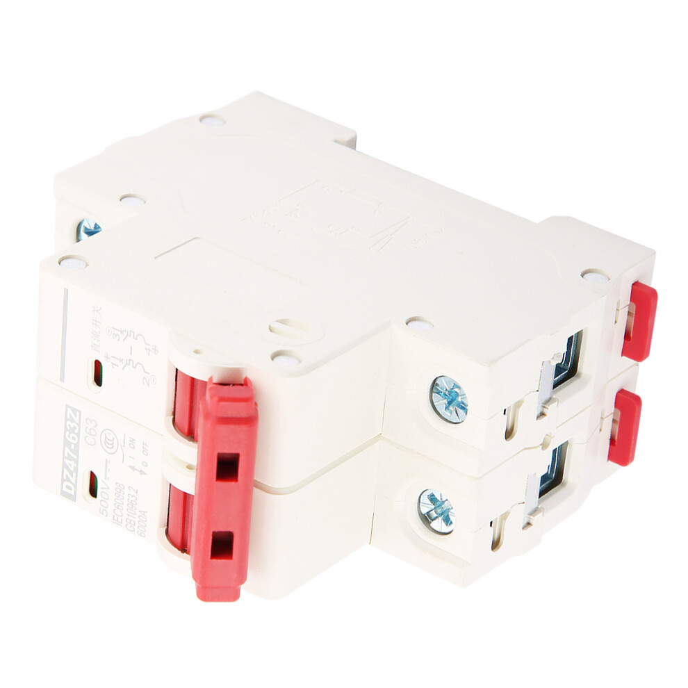 2P Dc 500V 63A Mini Circuit Breaker Mcb Dz47â63Zâ2P Safety Switch 4041363365081