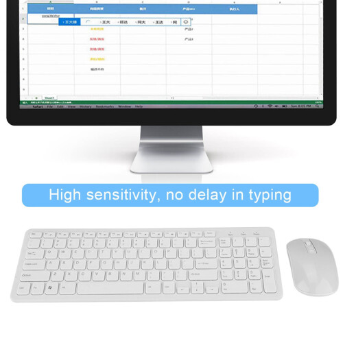 High Quality White 108 Keys Wireless Keyboard & Mouse Combo 2.4G 2