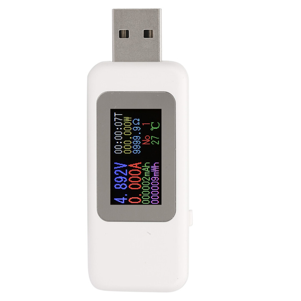 Lcd Usb Tester Charger Detector Digital Voltmeter Ammeter Dc4-30V, White 8451363366043