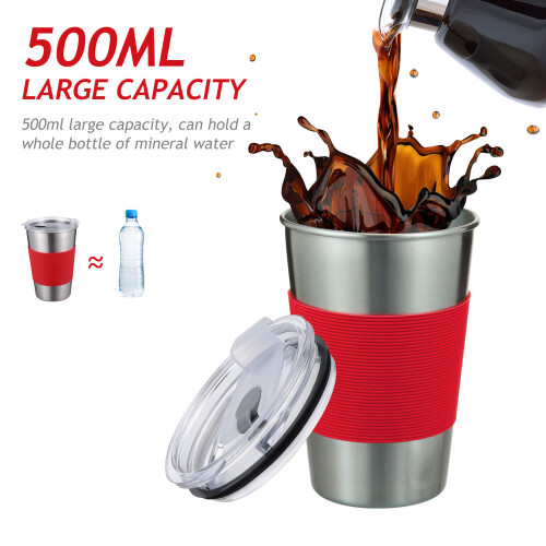 500 Ml Barnmugg Med Sugrör Lock Värmeisolerande 2