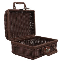 Fake Rattan Vävd Koffert För Picknick, Snack Camping
