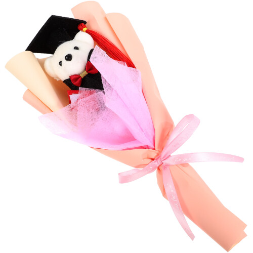 2St Rosa Teddybjörn Bukett Examensdag Present Festlig 2