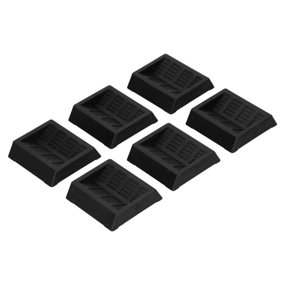 6Pcs Rubber Caster Cups Bed Chair Sofa Cabinet 7.5X7.4x1.7cm Black 9431363368543