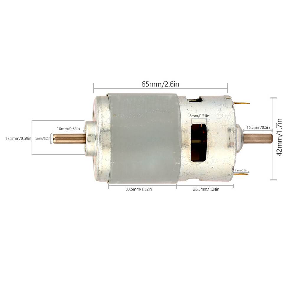 High Torque 775 Motor 50W Dc 12V 4500Rpm Double Shaft Inc Bracket 4161363369350