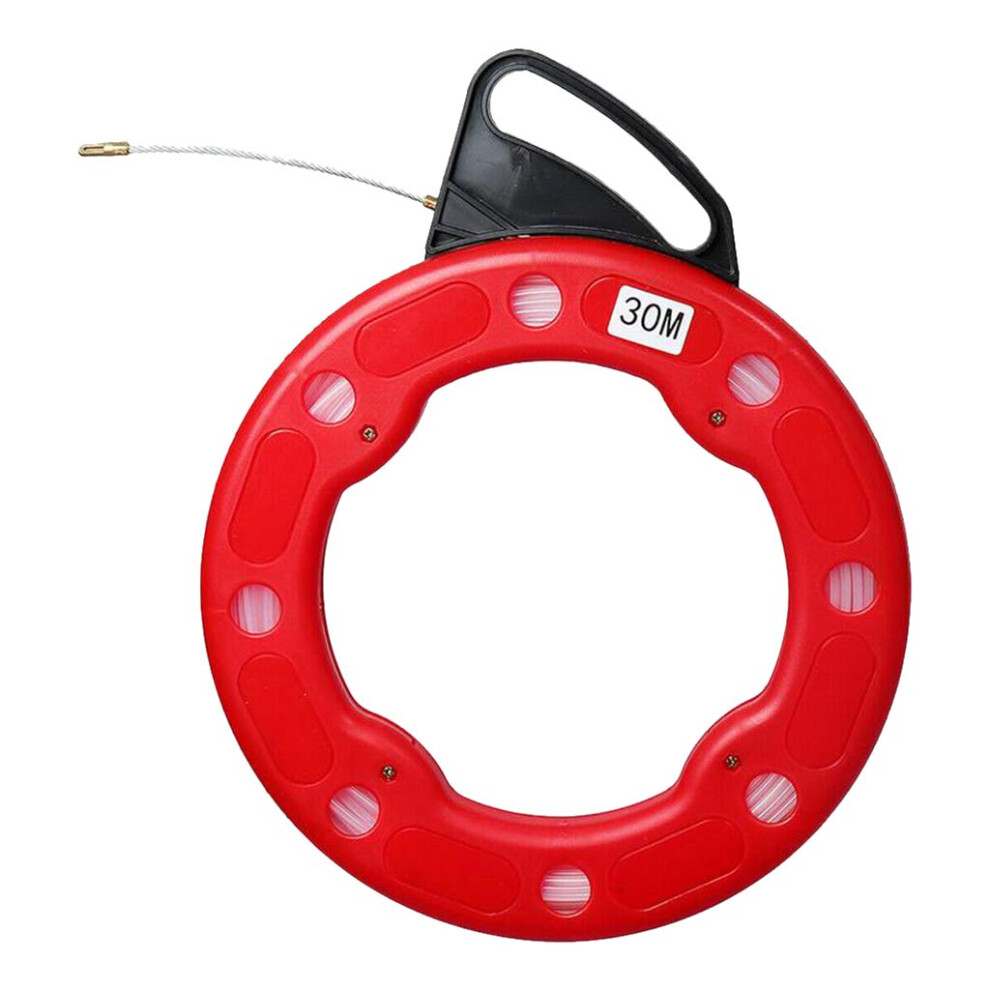 Flexible Fiberglass Fish Tape For Conduit Pulling, 30M Length, Reel Puller, Electrical Wiring 9067246991845