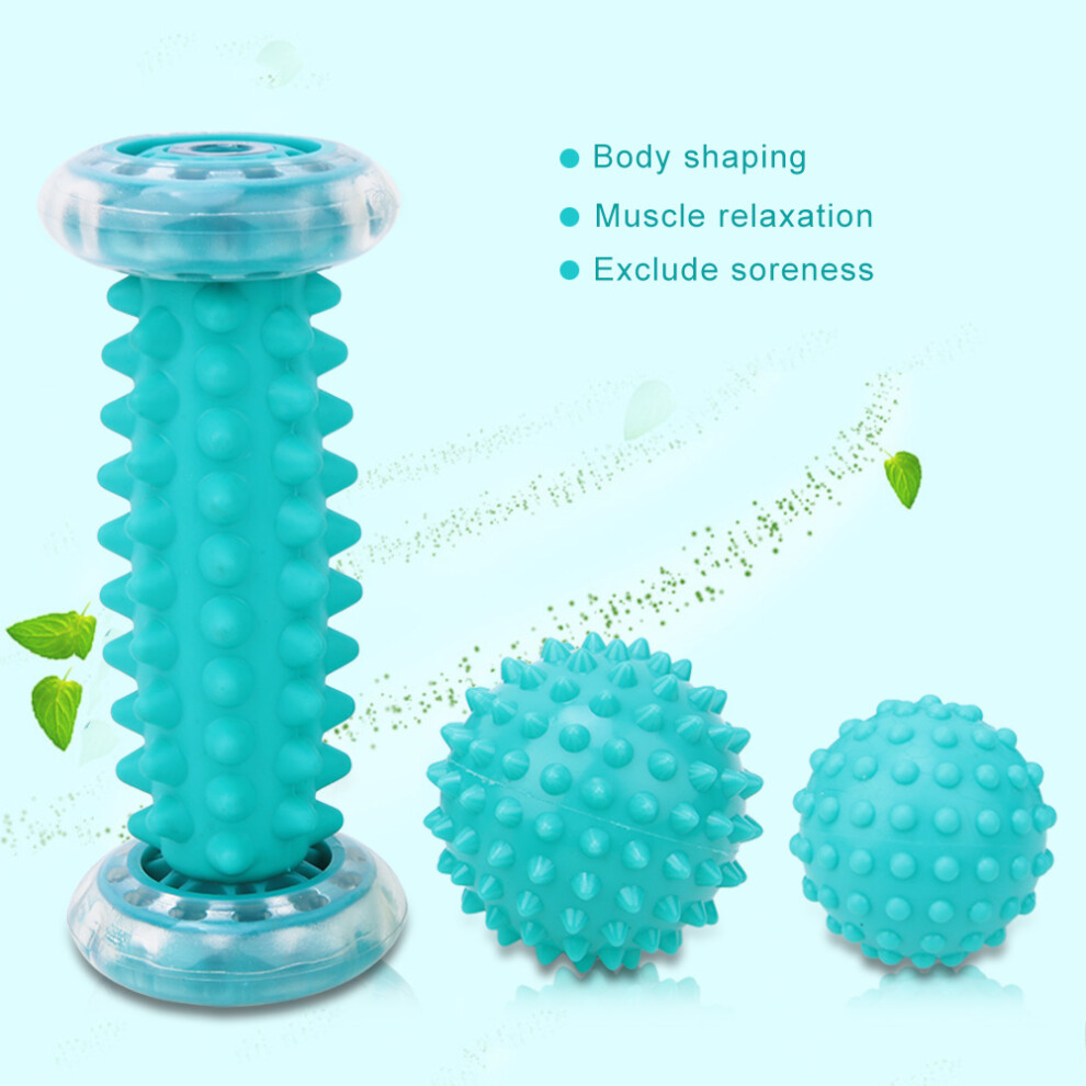 TPE Spiky Massage Ball Set: 17x7cm Back Foot Muscle Roller