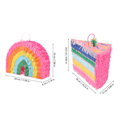 2 St Rainbow Piñata Festlig Tårtpiñata Holder 1