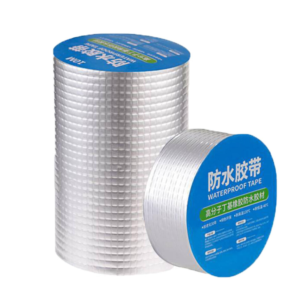 Butyl Tape, Waterproof Rubber Foil Sealant Putty Tape 10M X 20Cm X 1Mm, Silver, Outdoor Rv Windows Roof 9105992302420